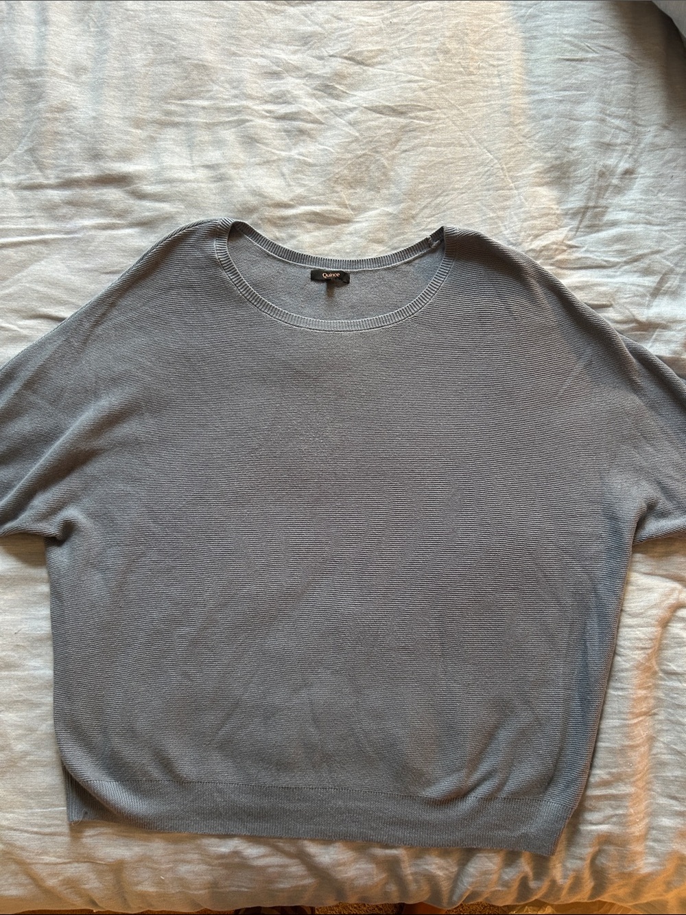 Quince Women's Pale Blue Scoopneck Knit Sweater